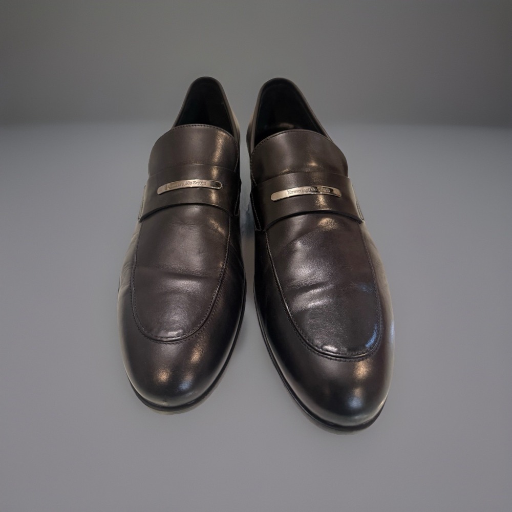 Ermenegildo Zegna Men's US 9.5   Loafer  Black Calf Leather - Picture 2 of 10